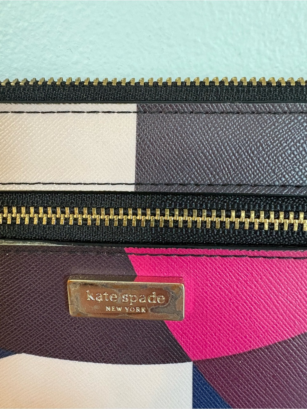 Kate Spade Laurel Way Geo Spotlight Tini Wristlet Geometric Colorblock Clutch - Picture 2 of 6